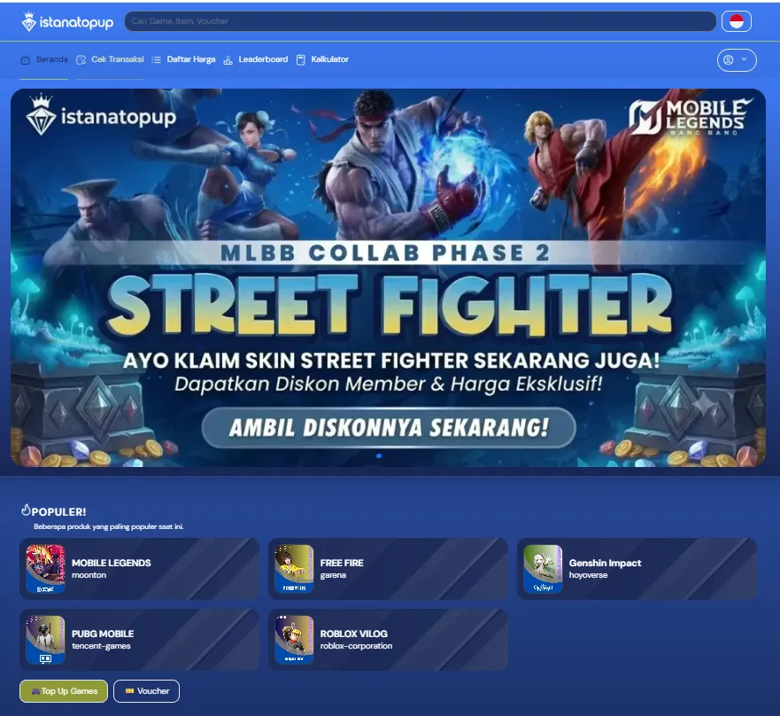 Top Up Game Murah, Cepat &amp; Terpercaya 2026 | Istana Top Up