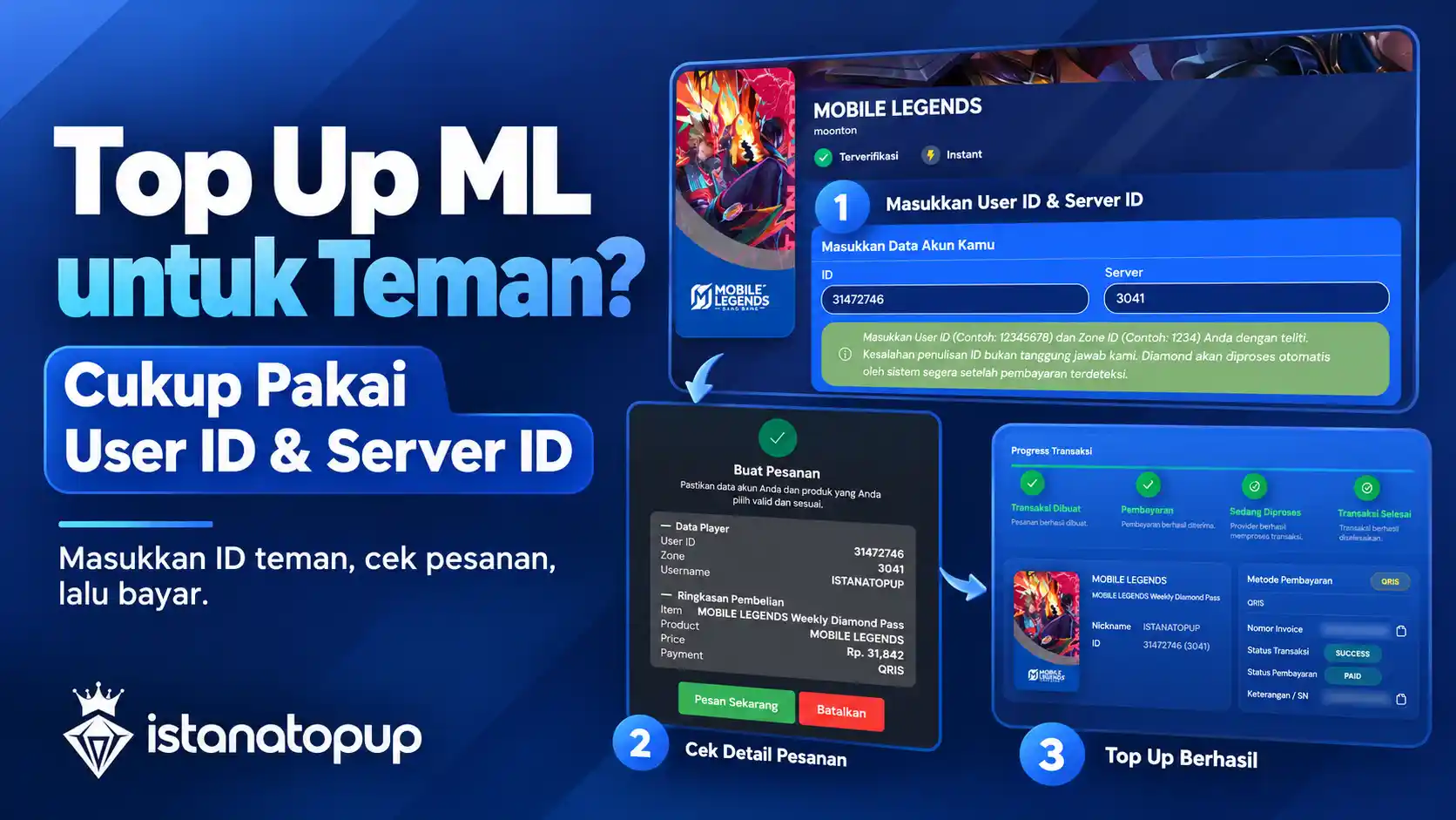 Cara Top Up ML untuk Teman dengan User ID &amp; Server ID